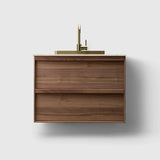 HAVEN Badeværelsesmøbler HAVEN H2/80 - Walnut Wood med stenbordplade