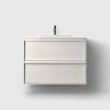 HAVEN Badeværelsesmøbler HAVEN H2/80 - White Wood med bordplade i hvid solid surface