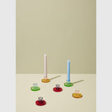 Hübsch Tilbehør Hübsch Astra Candleholder Small - grøn/blå