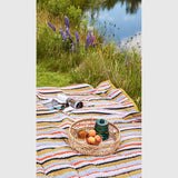 Hübsch Tekstiler Hübsch Pavilion Plaid stribet - 140x200cm - Okker/flerfarvet