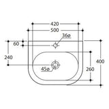 Lavabo Håndvaske Lavabo FLO porcelænsvask - 50x40cm - hvid