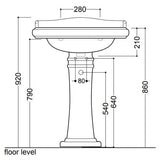 Lavabo Håndvaske Lavabo Retro porcelænsvask - 69x52cm - hvid