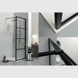 Lavabo Brusevægge Lavabo Walk In glasbrusevæg - 90x200cm - mat sort