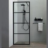 Lavabo Brusevægge Lavabo Walk In glasbrusevæg - 90x200cm - mat sort