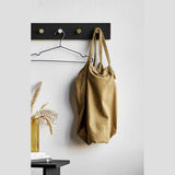 MOUD OAK Knagerække sort og messing - 70 cm