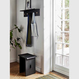 MOUD OAK skammel i egetræ - sort