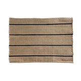 MOUD STRIPE dørmåtte 50x72 cm - beige/sort - genanvendt polyester