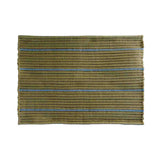 MOUD STRIPE dørmåtte 50x72 cm - olive/blå - genanvendt polyester