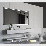 Nordic bad Nordic Bad Fie-2 spejl med sort ramme og front belysning - 180x80cm