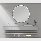 Nordic bad Nordic Bad Janni-2 rundt spejl med sort ramme og front belysning - Ø100