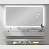 Nordic bad Nordic Bad Mie-3 spejl med front-og baggrundsbelysning og kosmetikspejl - 120x80cm