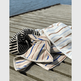 OYOY Living Tekstiler OYOY Raita towel - 100x150cm - caramel/optic blue