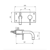 Tapwell Tapwell BOX026 Brusearmatur og karbatteri til indbygning - messing
