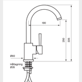 Tapwell Tapwell EVO180 et-grebs køkkenarmatur - graphite
