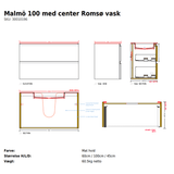 Copenhagen Bath Badeværelsesmøbler Copenhagen Bath Malmö 100 med center Romsø vask