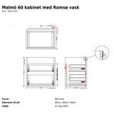 Copenhagen Bath Badeværelsesmøbler Copenhagen Bath Malmö 60 kabinet med Romsø vask