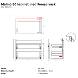 Copenhagen Bath Badeværelsesmøbler Copenhagen Bath Malmö 80 kabinet med Romsø vask