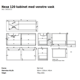 Copenhagen Bath Badeværelsesmøbler Copenhagen Bath Nexø 120 kabinet med venstre vask - mat hvid