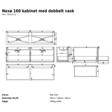 Copenhagen Bath Badeværelsesmøbler Copenhagen Bath Nexø 160 kabinet med dobbelt vask - mat hvid