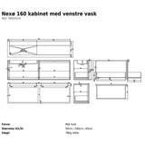 Copenhagen Bath Badeværelsesmøbler Copenhagen Bath Nexø 160 kabinet med venstre vask - mat hvid