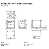 Copenhagen Bath Badeværelsesmøbler Copenhagen Bath Nexø 50 kabinet med center vask - mat hvid