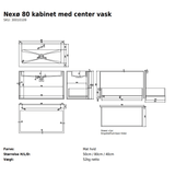 Copenhagen Bath Badeværelsesmøbler Copenhagen Bath Nexø 80 kabinet med center vask - mat hvid