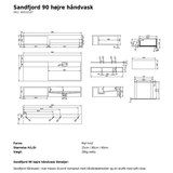 Copenhagen Bath Håndvaske Copenhagen Bath Sandfjord 90 håndvask, højre