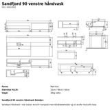 Copenhagen Bath Håndvaske Copenhagen Bath Sandfjord 90 håndvask, venstre