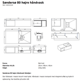 Copenhagen Bath Håndvaske Copenhagen Bath Søndersø 80 håndvask, højre