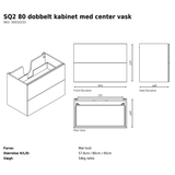 Copenhagen Bath Badeværelsesmøbler Copenhagen Bath SQ2 80 dobbelt kabinet med center vask