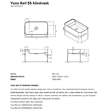 Copenhagen Bath Håndvaske Copenhagen Bath Yuno Rail 55 - mat hvid