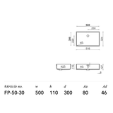 Corian Håndvaske Corian bordplade med vask - Fontana FP-50-30 - dybde 48,5cm