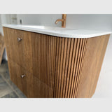 Customized Badeværelsesmøbler Snedkermøbel by Skjødt Snedkeri - Lamel 102x47,5x54cm / 2 skuffer - inkl Corian håndvask