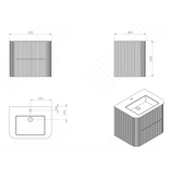 Customized Badeværelsesmøbler Snedkermøbel by Skjødt Snedkeri - Lamel 102x47,5x54cm / 2 skuffer - inkl Corian håndvask