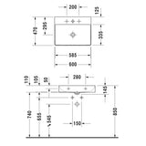 Duravit Håndvaske Duravit DuraSquare håndvask uden overløb 60x47cm