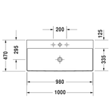 Duravit Håndvaske Duravit DuraSquare håndvask uden overløb og hanehul 100x47cm