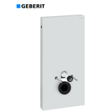 Geberit Cisterne Geberit Monolith cisterne til væghængt skål, hvidt poleret glas med børstede alu sider