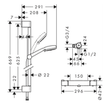 Hansgrohe Bruser Hansgrohe Crometta brusesæt med termostat - krom