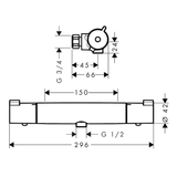 Hansgrohe Brusearmatur Hansgrohe Ecostat 1001 CL brusebatteri - krom