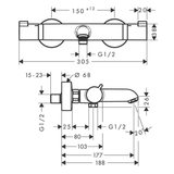 Hansgrohe Kararmatur Hansgrohe Ecostat Comfort kar- og brusetermostat - børstet sort krom