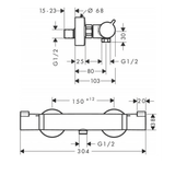 Hansgrohe Brusearmatur Hansgrohe Ecostat Comfort termostatarmatur - børstet sort krom