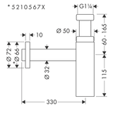 hansgrohe Tilbehør til badeværelse Hansgrohe Flowstar S design vandlås - børstet bronze