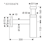 hansgrohe Tilbehør til badeværelse Hansgrohe Flowstar S design vandlås - børstet sort krom
