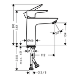Hansgrohe Håndvaskarmatur Hansgrohe Talis E 110 håndvaskarmatur u/bundventil m/CoolStart - mat hvid