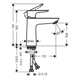 Hansgrohe Håndvaskarmatur Hansgrohe Talis E 110 håndvaskarmatur u/bundventil m/CoolStart - mat sort