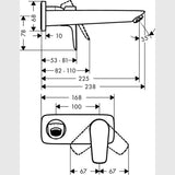 Hansgrohe Håndvaskarmatur Hansgrohe Talis E 110 t/væg håndvaskarmatur - børstet sort krom