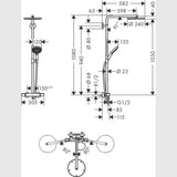Hansgrohe Bruser Raindance Select 240 brusesystem, børstet sort krom