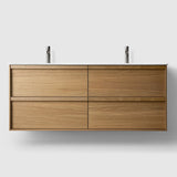 HAVEN Badeværelsesmøbler HAVEN H2/140 badeværelsesmøbel, porcelænshåndvask - Oak Wood