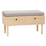 Hübsch Hübsch Hide Bench Grey/Natural - 85x40xh42cm