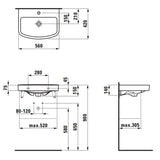 Laufen Toiletsæde Laufen Kompas håndvask, 55 cm